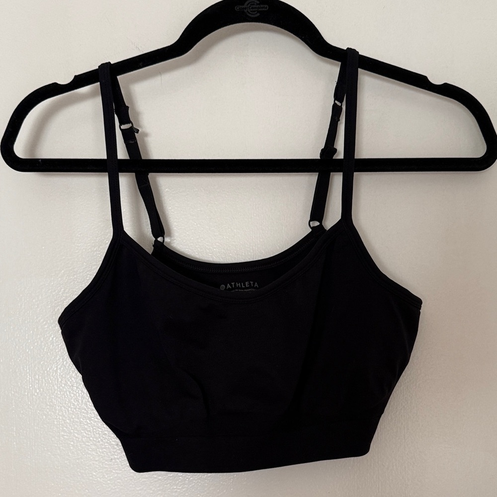 Athleta Black Double-Strap Supportive Sports Bra Medium